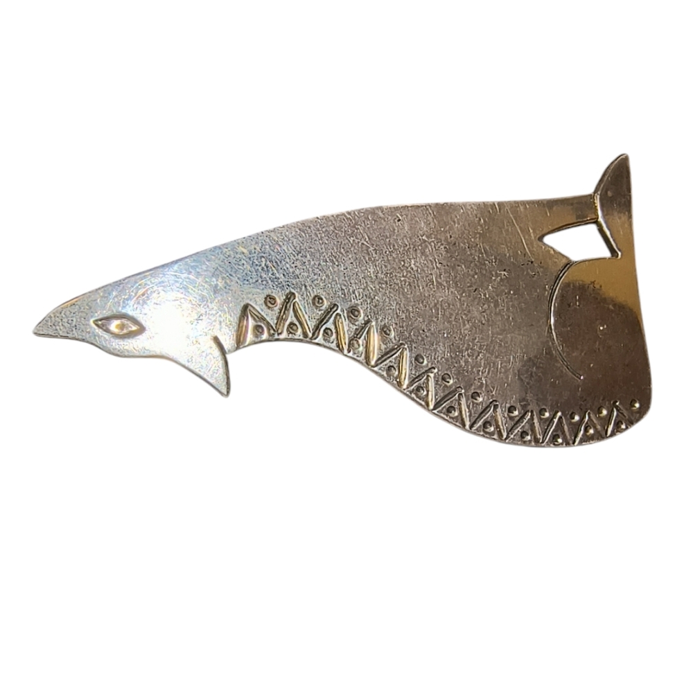Taxco Mexico Artisan Sterling Silver Howling Coyote Brooch - Picture 3 of 10
